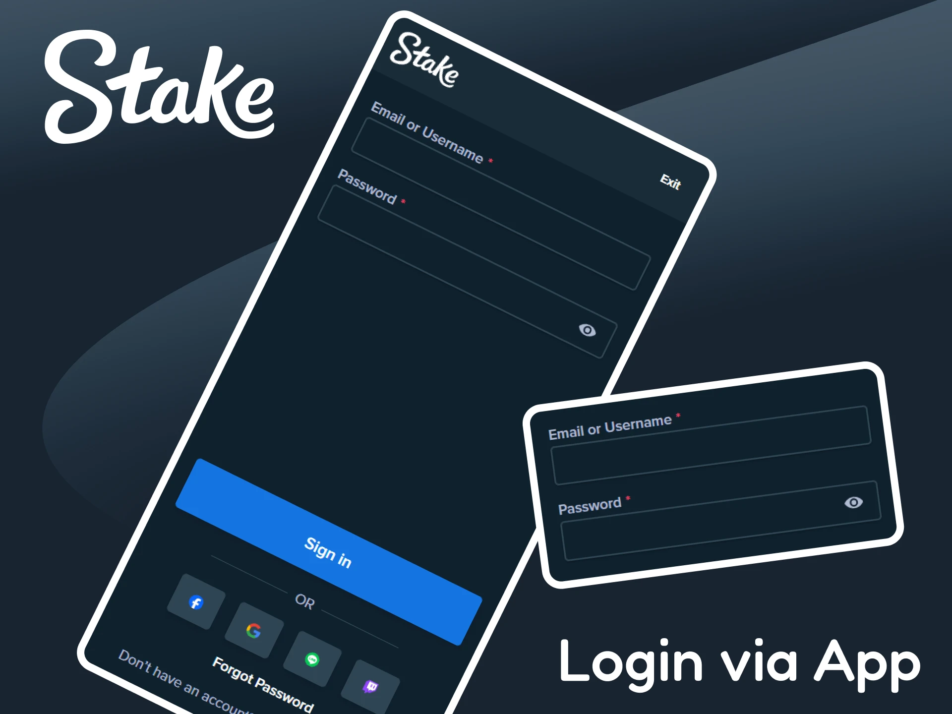 Log into your account through the mobile version of Stake.