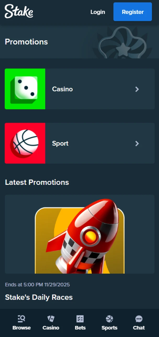 Check out the bonuses available at Stake.