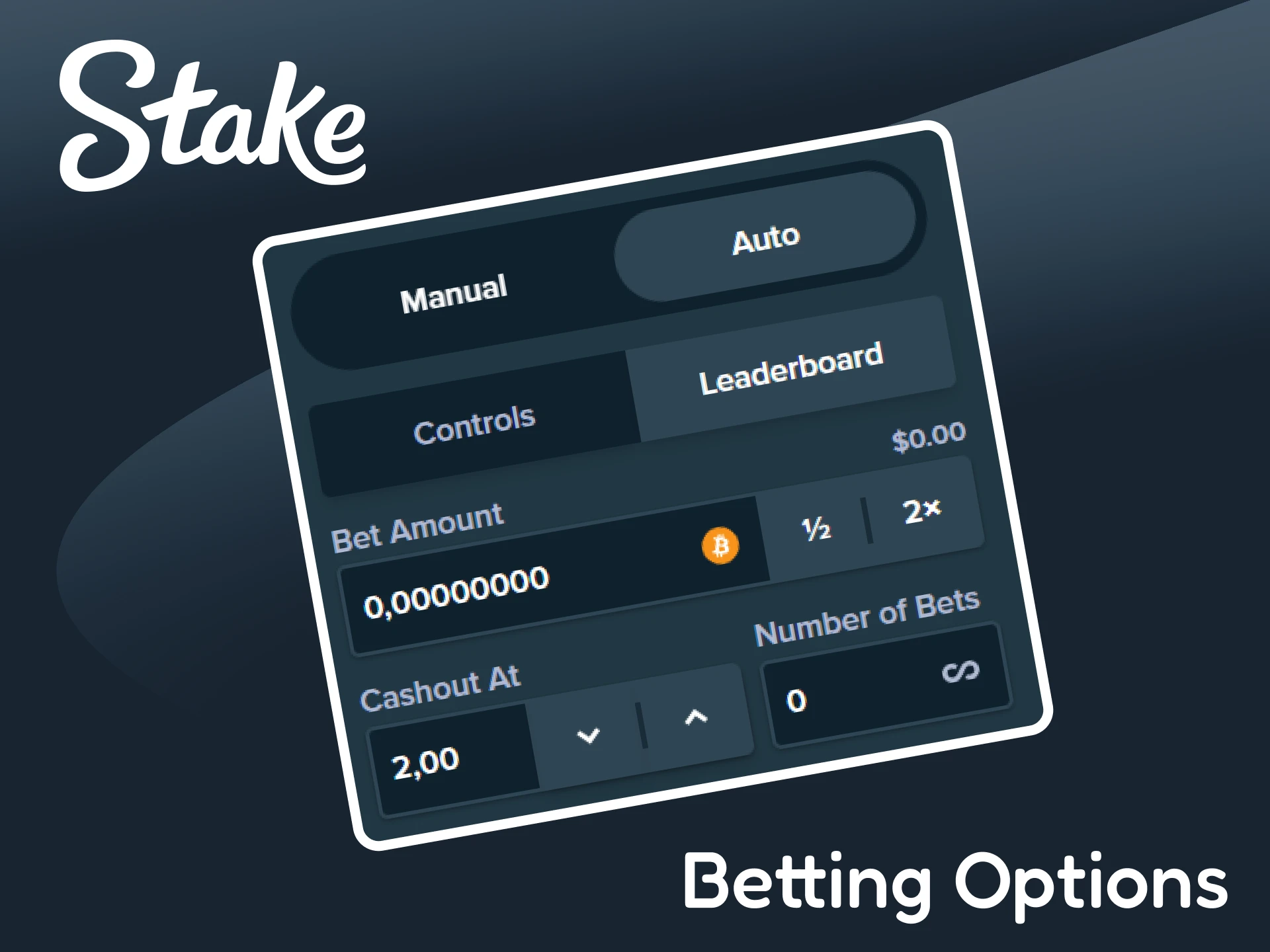 See the betting options available in the Stake's Crash game.