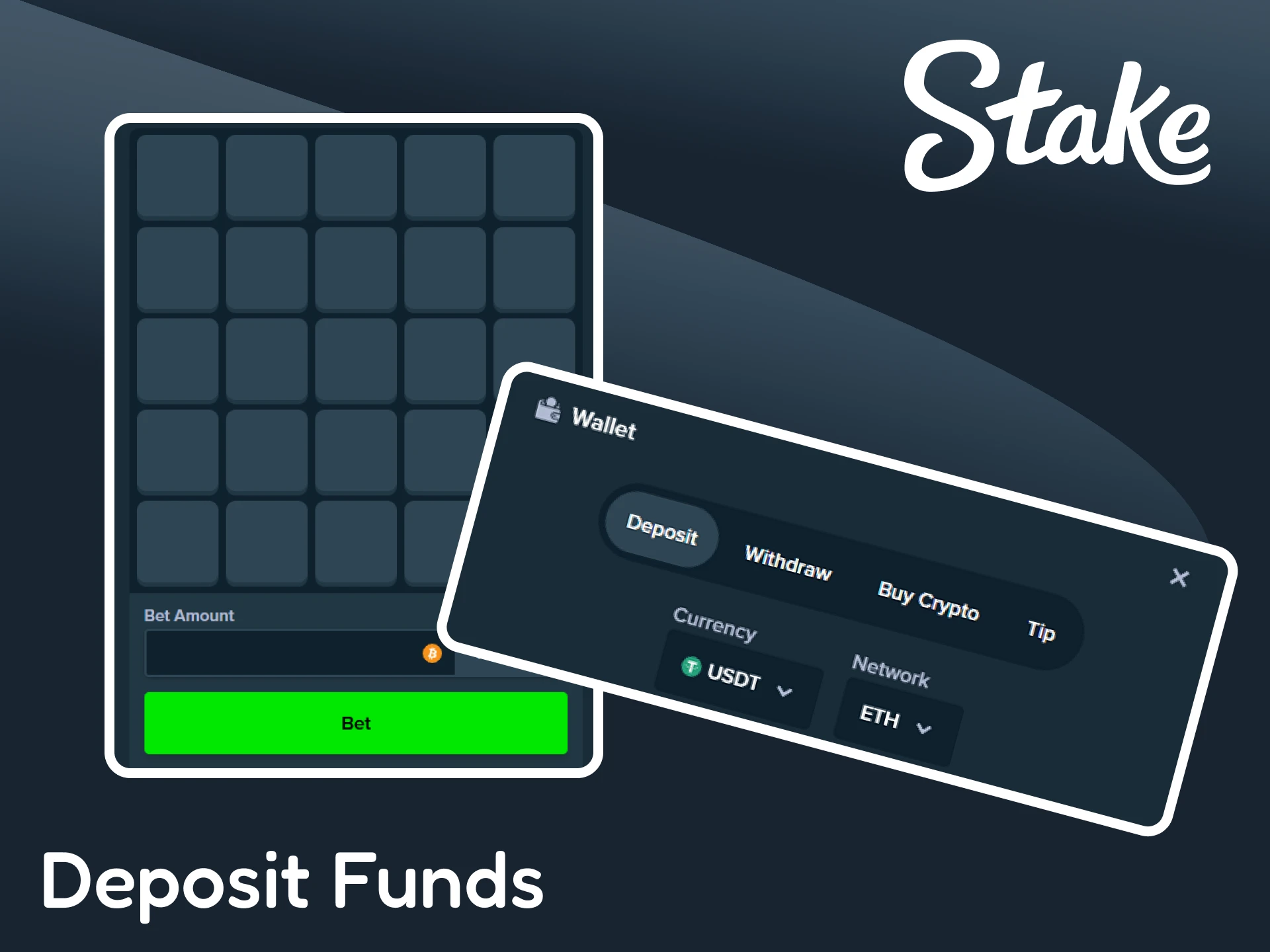 Make a deposit to play Mines by Stake.