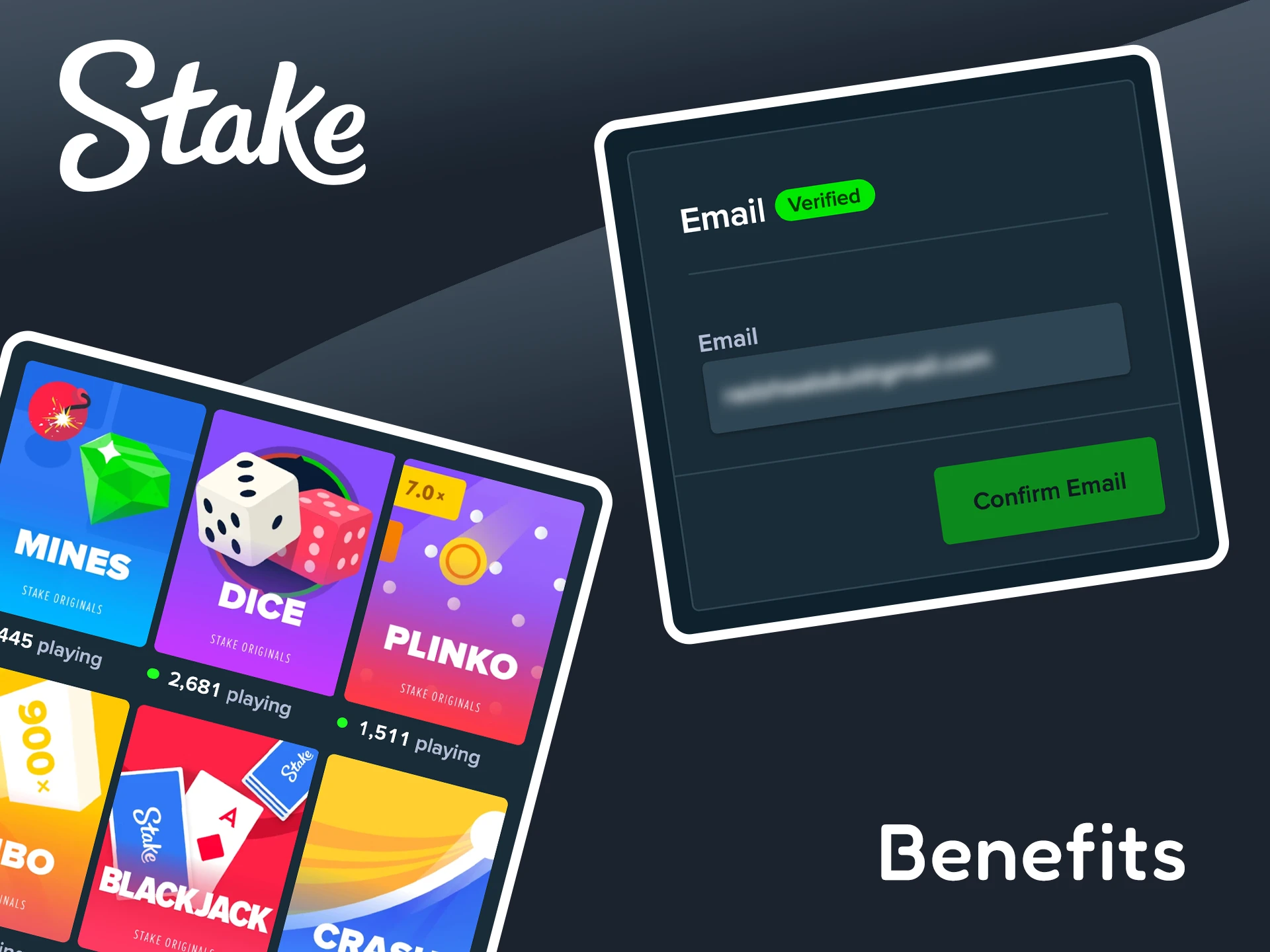Complete your verification and discover new features and unique games from Stake Casino.
